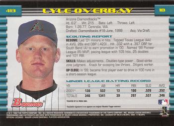 2002 Bowman - Gold #413 Lyle Overbay  Back