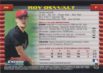 2002 Bowman Chrome - Gold Refractors #79 Roy Oswalt  Back
