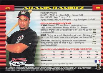 2002 Bowman Chrome - Refractors #34 Aramis Ramirez  Back