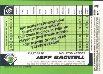 2002 Bowman Chrome - Reprints #BCR-JB Jeff Bagwell Back