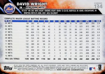 2016 Topps Chrome - Pink Refractor #134 David Wright Back