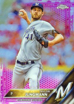 2016 Topps Chrome - Pink Refractor #160 Taylor Jungmann Front