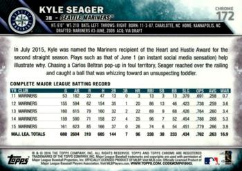 2016 Topps Chrome - Pink Refractor #172 Kyle Seager Back