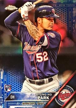 2016 Topps Chrome - Blue Refractor #13 Byung-Ho Park Front