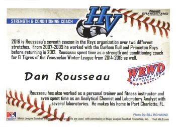 2016 Grandstand Hudson Valley Renegades #NNO Dan Rousseau Back