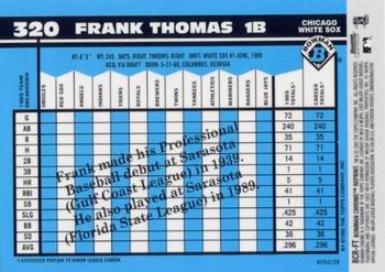2002 Bowman Chrome - Reprints Refractors #BCR-FT Frank Thomas Back