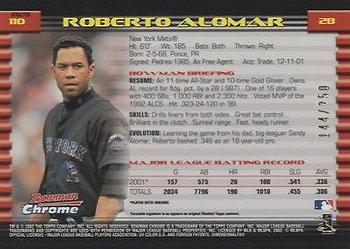 2002 Bowman Chrome - X-Fractors #110 Roberto Alomar  Back