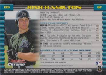 2002 Bowman Chrome - X-Fractors #135 Josh Hamilton  Back