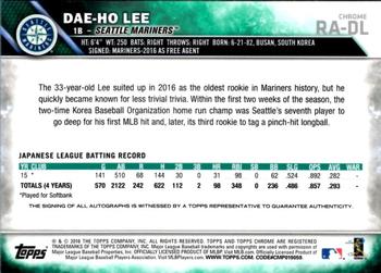 2016 Topps Chrome - Rookie Autographs #RA-DL Dae-Ho Lee Back