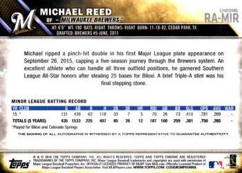 2016 Topps Chrome - Rookie Autographs #RA-MIR Michael Reed Back