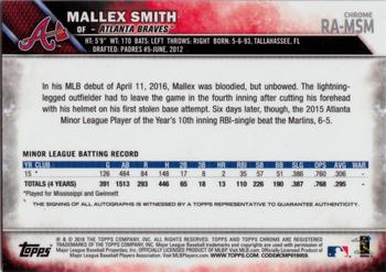 2016 Topps Chrome - Rookie Autographs #RA-MSM Mallex Smith Back