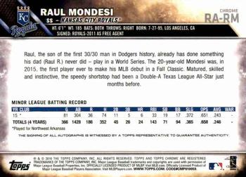 2016 Topps Chrome - Rookie Autographs #RA-RM Raul Mondesi Back