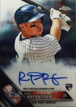 2016 Topps Chrome - Rookie Autographs #RA-RR Rob Refsnyder Front