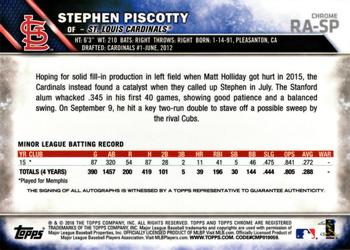 2016 Topps Chrome - Rookie Autographs #RA-SP Stephen Piscotty Back