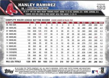 2016 Topps Chrome - Black Refractor #180 Hanley Ramirez Back