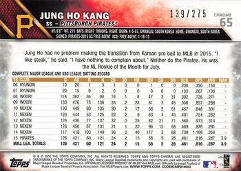 2016 Topps Chrome - Purple Refractor #65 Jung Ho Kang Back