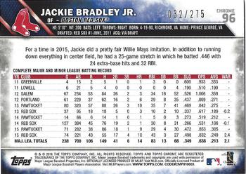 2016 Topps Chrome - Purple Refractor #96 Jackie Bradley Jr. Back