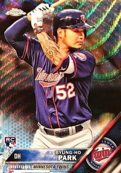 2016 Topps Chrome - Blue Wave Refractor #13 Byung-Ho Park Front