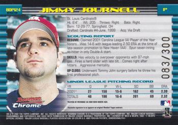 2002 Bowman Draft Picks & Prospects - Chrome Refractors #BDP124 Jimmy Journell  Back