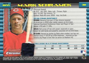 2002 Bowman Draft Picks & Prospects - Chrome X-Fractors #BDP175 Mark Schramek Back