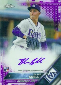 2016 Topps Chrome - Rookie Autographs Purple Refractor #RA-BS Blake Snell Front