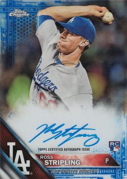 2016 Topps Chrome - Rookie Autographs Blue Refractor #RA-RS Ross Stripling Front