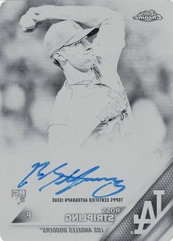 2016 Topps Chrome - Rookie Autographs Printing Plates Black #RA-RS Ross Stripling Front