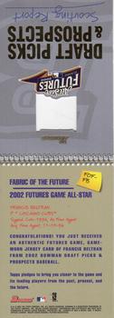 2002 Bowman Draft Picks & Prospects - Fabric of the Future Relics #FOF-FB Francis Beltran  Front