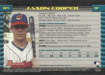 2002 Bowman Draft Picks & Prospects - Gold #BDP9 Jason Cooper  Back