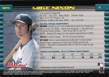 2002 Bowman Draft Picks & Prospects - Gold #BDP15 Mike Nixon  Back