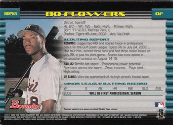 2002 Bowman Draft Picks & Prospects - Gold #BDP65 Bo Flowers  Back