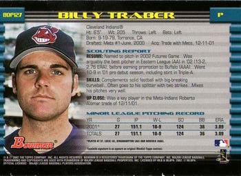 2002 Bowman Draft Picks & Prospects - Gold #BDP127 Billy Traber  Back
