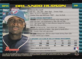 2002 Bowman Draft Picks & Prospects - Gold #BDP135 Orlando Hudson  Back
