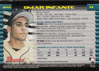 2002 Bowman Draft Picks & Prospects - Gold #BDP159 Omar Infante  Back