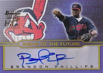 2002 Bowman Draft Picks & Prospects - Signs of the Future #SOF-BP Brandon Phillips Front