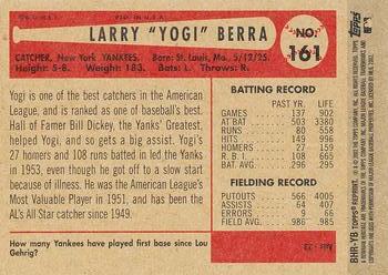 2002 Bowman Heritage - 1954 Reprints #BHR-YB Yogi Berra  Back