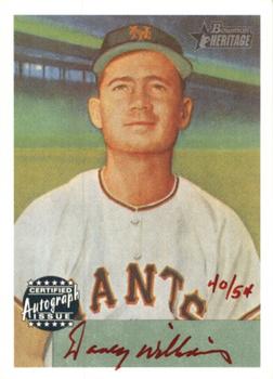 2002 Bowman Heritage - 1954 Reprints Autographs Special Edition #BHRA-DW Davey Williams  Front