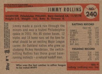 2002 Bowman Heritage - Black Box #240 Jimmy Rollins  Back