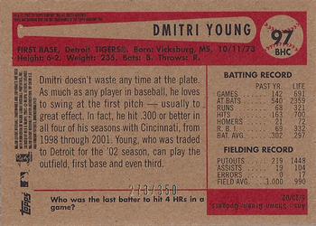 2002 Bowman Heritage - Chrome Refractors #97BHC Dmitri Young  Back