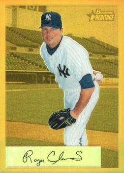 2002 Bowman Heritage - Gold Chrome Refractors #13BHC Roger Clemens  Front