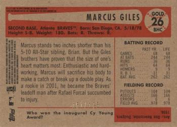2002 Bowman Heritage - Gold Chrome Refractors #26BHC Marcus Giles  Back