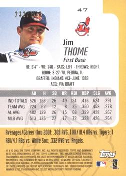 2002 Bowman's Best - Blue #47 Jim Thome  Back