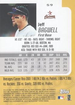 2002 Bowman's Best - Blue #59 Jeff Bagwell  Back