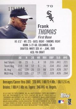 2002 Bowman's Best - Blue #70 Frank Thomas  Back