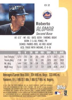 2002 Bowman's Best - Blue #82 Roberto Alomar  Back