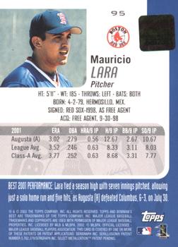 2002 Bowman's Best - Blue #95 Mauricio Lara Back