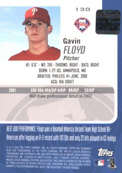 2002 Bowman's Best - Blue #130 Gavin Floyd Back