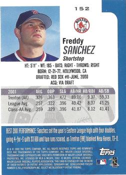 2002 Bowman's Best - Blue #152 Freddy Sanchez Back