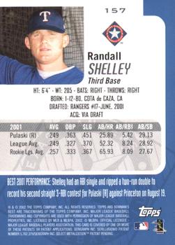 2002 Bowman's Best - Blue #157 Randall Shelley Back