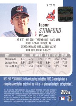 2002 Bowman's Best - Blue #172 Jason Stanford Back